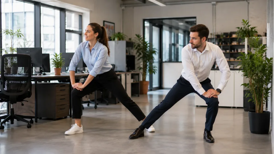 Coaching sportif en entreprise : renforcement musculaire encadré par un coach BOOOJ
